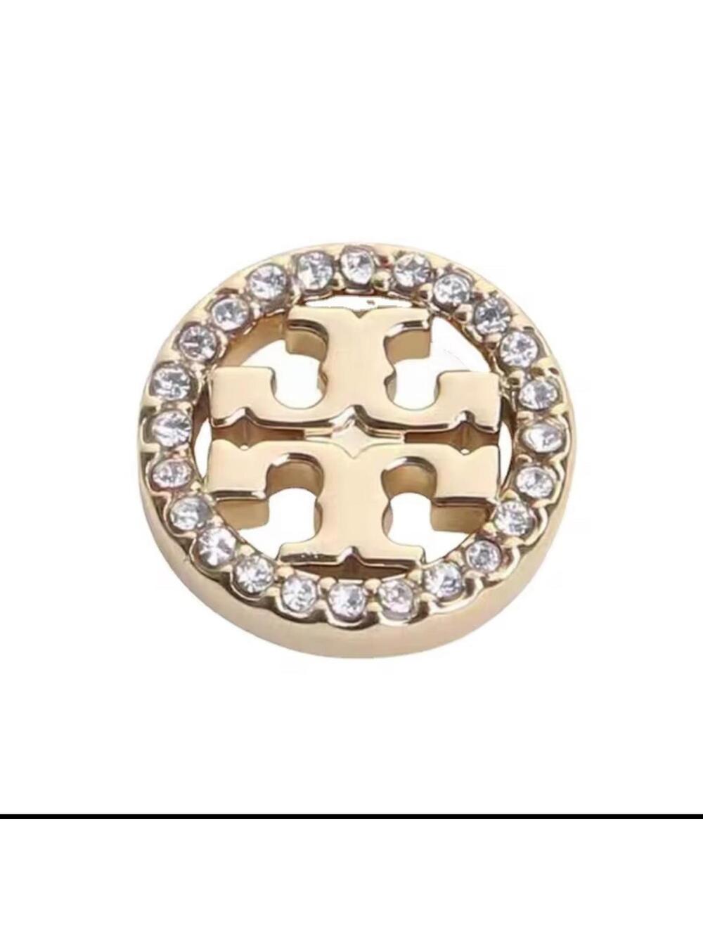 Tory Burch Gold Logo Stud Earrings - Picture 2 of 9
